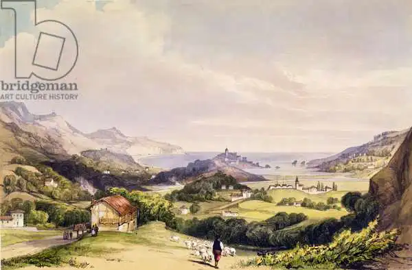 Wilkinson, Henry: Carlist Fort El Parque with Fuentarabia and mouth of the Bidassoa