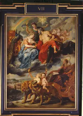 Rubens, Peter Paul: Jindřich IV. a Marie de Medici v Lyonu (cyklus medicijských obrazů)