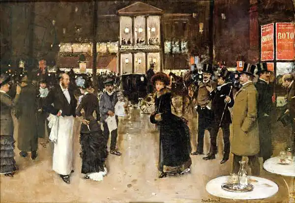 Béraud, Jean: Der Boulevard nachts vor dem Theater der Sorten