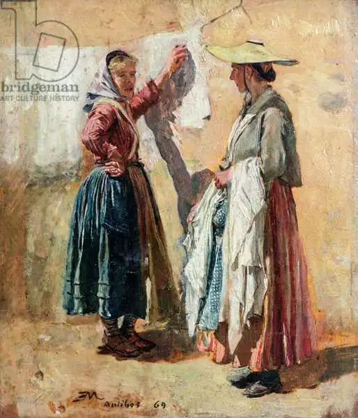 Meissonier, Ernest: Washerwomen in Antibes
