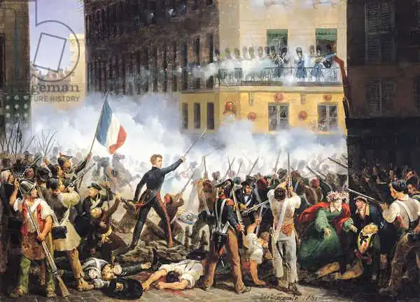 Lecomte, Hippolyte: Bataille dans la rue de Rohan, 28 juillet 1830