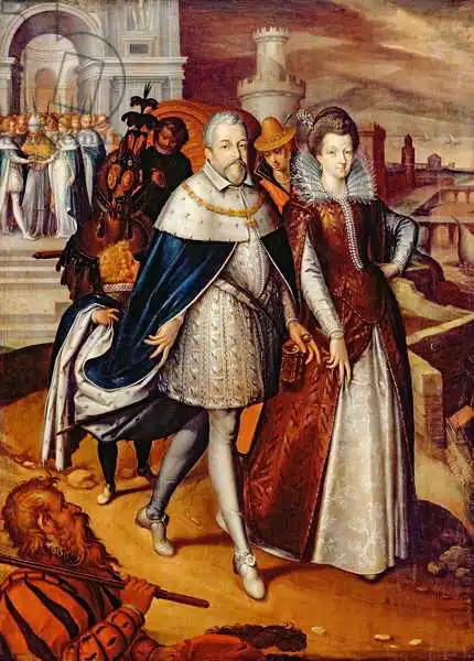 Pourbus, Frans II: Portrait of Ferdinand I (1549-1609) Grand Duke of Tuscany, and his Niece Marie (1573-1642), future wife of Henri IV