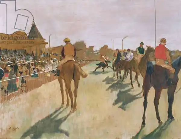 Degas, Edgar: Le défilé ou les chevaux de course devant les stands, vers 1866-68