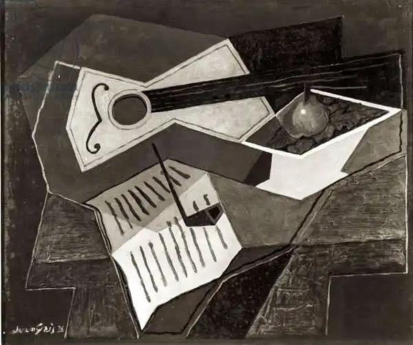 Gris, Juan: Guitare et bol à fruits