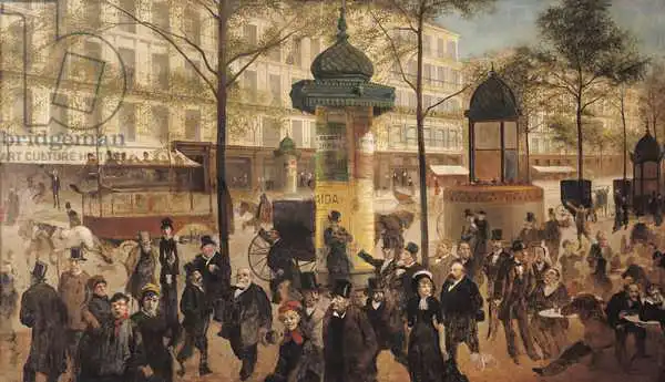 Gill, Colin: Study for a panorama of the Boulevard de Montmartre