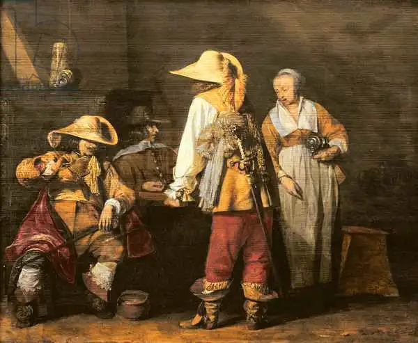Borch, Gerard: Interior of an Inn