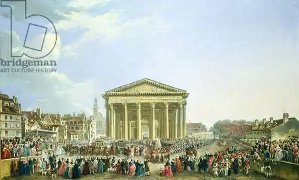 Demachy, Pierre Antoine: Ceremonia de colocación de la primera piedra de la nueva iglesia de Santa Genoveva en 1763