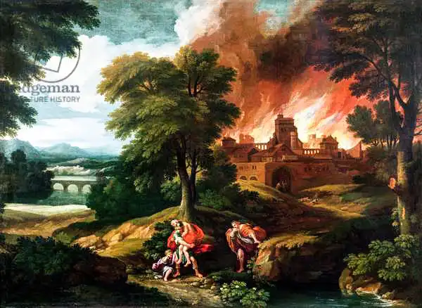 Poussin, Nicolas: Burning of Troy
