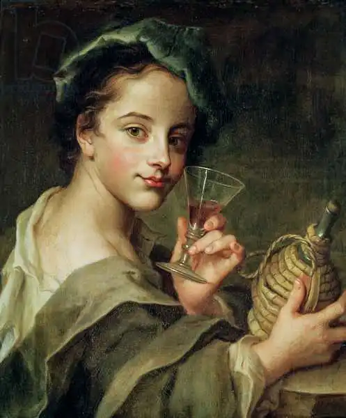 Mercier, Philippe: Femme avec un verre de vin