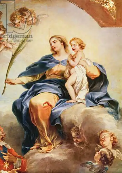 Loo, Carle Van: Louis XIII (1601-43) dedicating the Church of Notre-Dame-des-Victoires to the Virgin in 1629, detail of the Virgin Mary, 1748-53