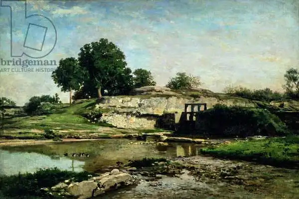 Charles-Francois Daubigny: The Lock at Optevoz | Landscapes 