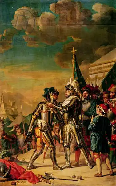 Brenet, Nicolas Guy: Henri II (1519-59) Giving the Chain of the Order of Saint-Michel to Gaspard de Saulx (1509-73) Count of Tavannes