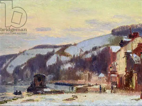 Delattre, Joseph: Colline à Croisset sous la neige