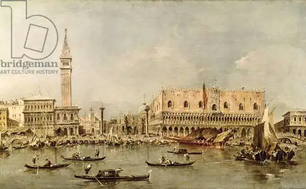 Guardi, Francesco: Piazzetta and the Palazzo Ducale from the Basin of San Marco