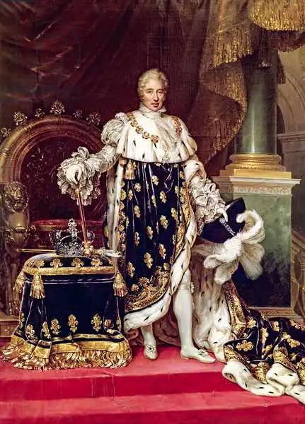 Guerin, Paulin Jean Baptiste: Portrait of Charles X (1757-1836) in Coronation Robes
