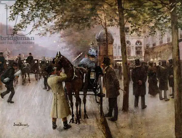 Béraud, Jean: Les boulevards, soirée devant le café Napolitain, fin du 19e siècle