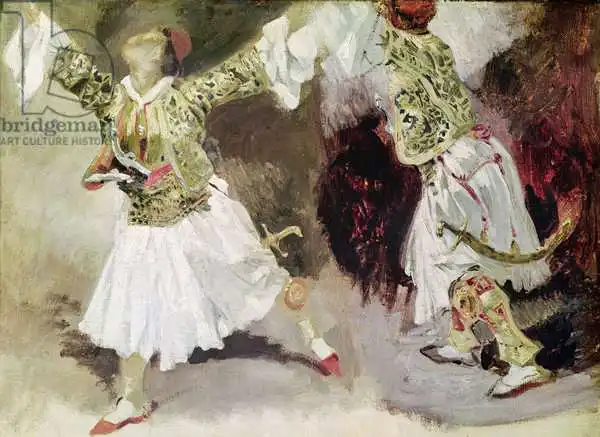 Delacroix, Eugene: Two Greek Soldiers Dancing (Study of Soliote Dress)