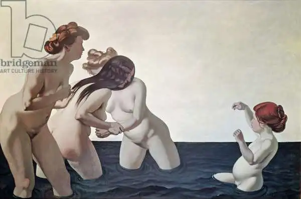 Vallotton, Félix: Trois femmes et une jeune fille jouant dans l