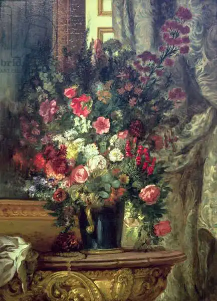Eugene Delacroix: Vase of Flowers on a Console, 1848-49 | Flowers