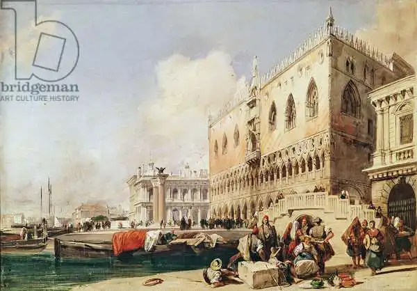 Bonington, Richard Parkes: Vue de Venise. Le Riva degli Schiavoni et le palais des Doge