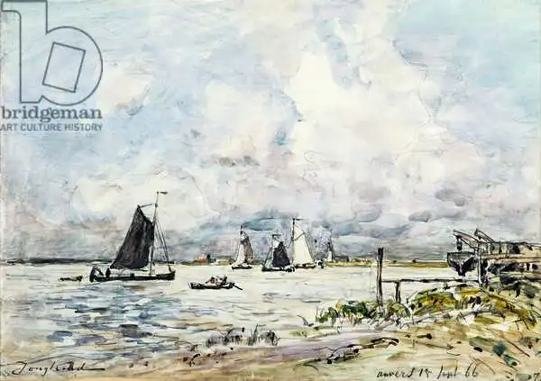 Jongkind, Johan: A Landing Stage on the Escaut