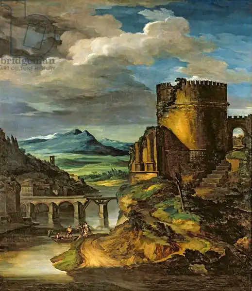 Géricault, Théodore: Italian Landscape or, Landscape with a Tomb