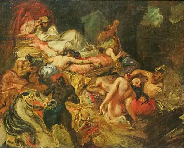 Delacroix, Eugene: Estudio para La muerte de Sardanápalo, antes de 1827