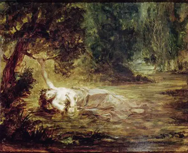 Delacroix, Eugene: La muerte de Ofelia