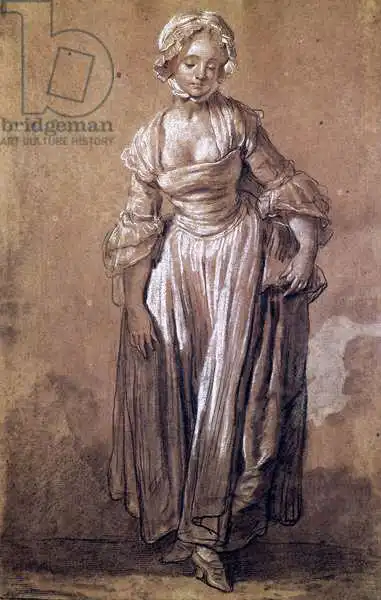 Greuze, Jean-Baptiste: Standing Young Girl, study for The Village Agreement