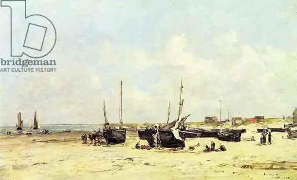 Boudin, Eugene Louis: La playa en marea baja, Berck, 1890-97