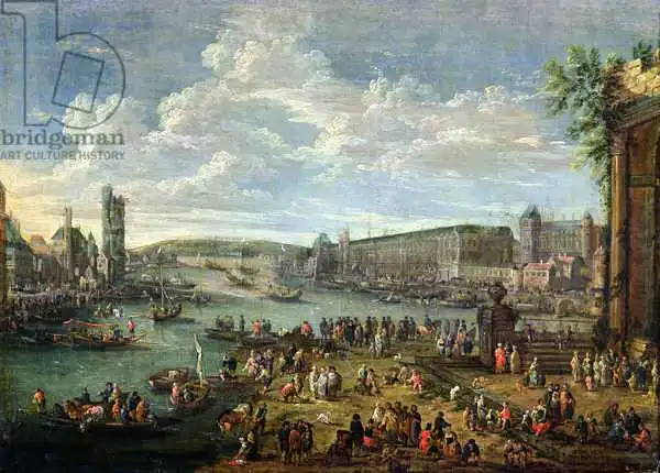 Casteels, Pieter II: View of the Louvre and the Tour de Nesles from the Ile de la Cite, c.1673-74