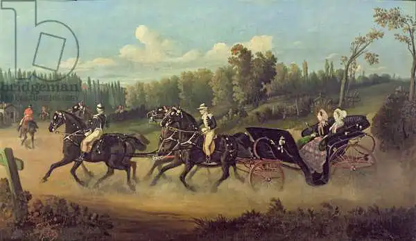 Audy, Jonny: Empress Eugenie (1826-1920) and Queen Victoria (1819-1901) in the Park at Compiegne
