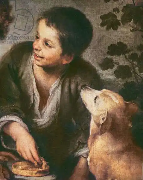 Murrilo, Bartolome: Détail des enfants mangeant une tarte, 1670-1675