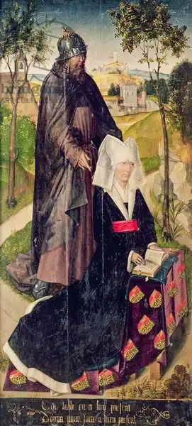 Weyden, Rogier van der: Guillemette de Montagu with Saint Guillaume