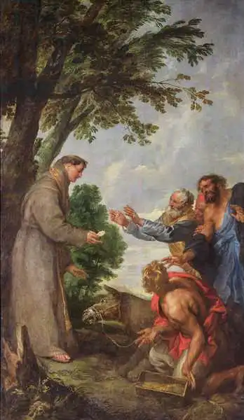 Dyck, van Anthony: La légende de la mule et Saint Anthony de Padoue. 1627-32