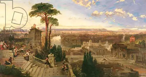 Roberts, David: Rom, Twilight, Blick aus dem Kloster von San Onofrio am Mount Janiculum, ca. 1853-55