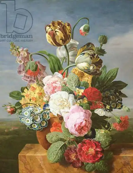 Dael, Jan Frans van: Bouquet of flowers in a vase