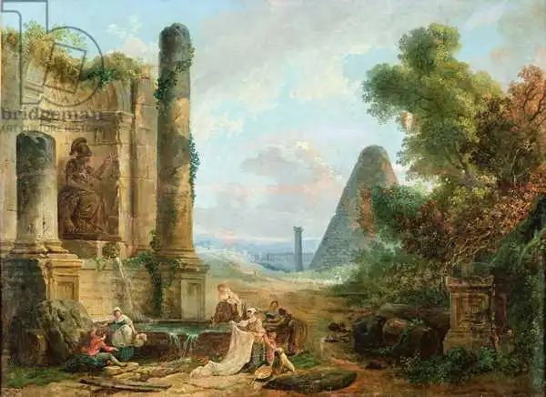 Robert, Hubert: Fountain of Minerva, Rome