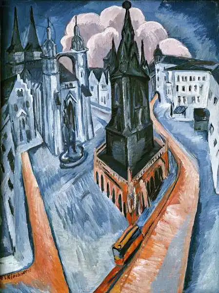 Kirchner, Ernst Ludwig: La tour rouge à Halle