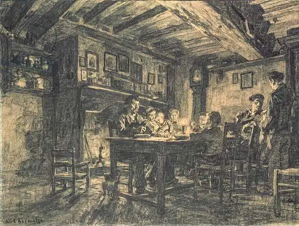 Lhermitte, Léon Augustin: Familienessen am Abend