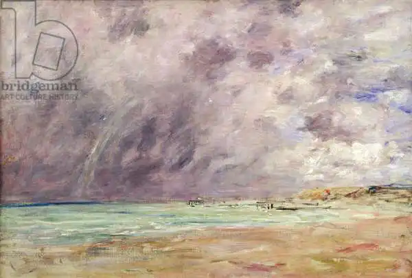 Boudin, Eugene Louis: Cielo tormentoso sobre el estuario de Le Havre, c.1892-96