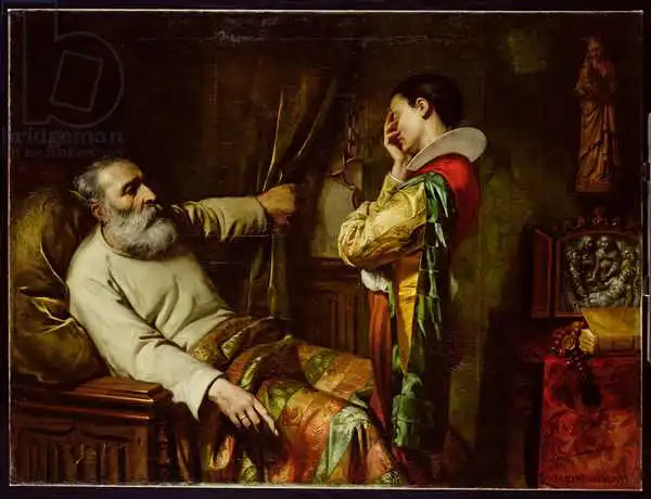 Jacquand, Claude: The Last Moments of Christopher Columbus (1450-1506) 1870