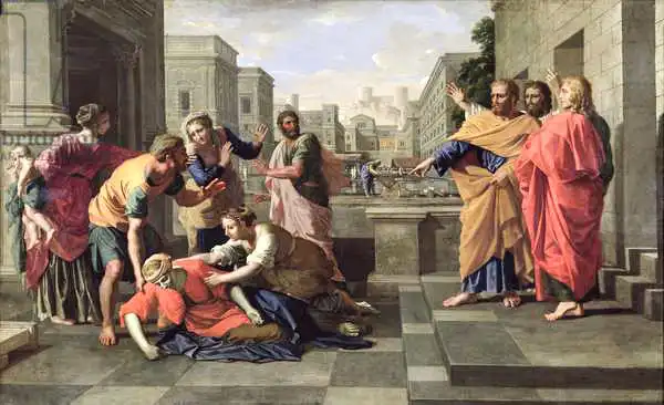 Poussin, Nicolas: La mort de Sapphira