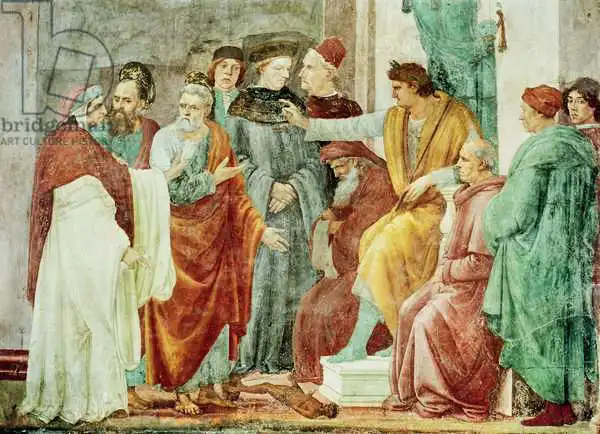 Lippi, Filippino: Dispute with Simon Mago (Nero Enthroned, lower tier of the wall to the right of the altar)