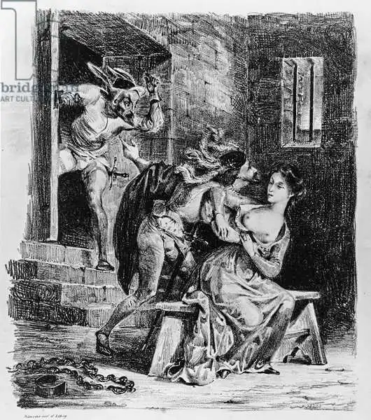 Delacroix, Eugene: Fausto rescata a Margarita de su prisión, del Fausto de Goethe, 1828