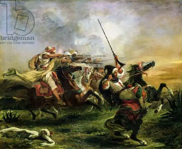 Delacroix, Eugene: Moroccan horsemen in military action