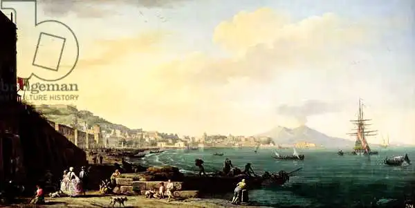 Vernet, Claude Joseph: Vue de Naples avec Vésuve en arrière-plan