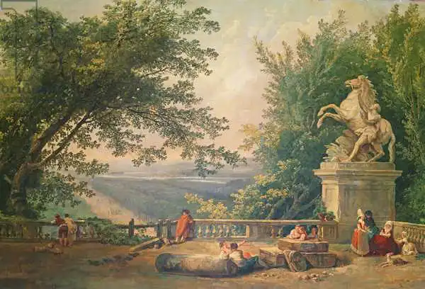 Robert, Hubert: Terrasse ruine dans un parc
