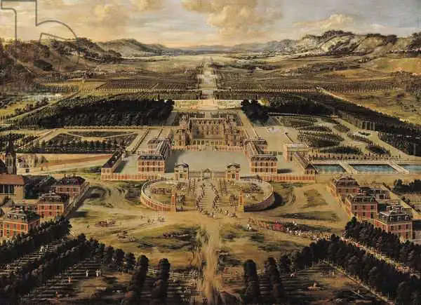 Patel, Pierre: Perspective view of the Chateau, Gardens and Park of Versailles seen from the Avenue de Paris