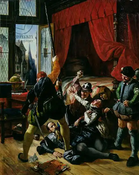 Robert-Fleury, Joseph-Nicolas: Assassination of Brion, Tutor to the Prince of Conti (1558-1614) at the St. Bartholomew Day Massacre in 1572